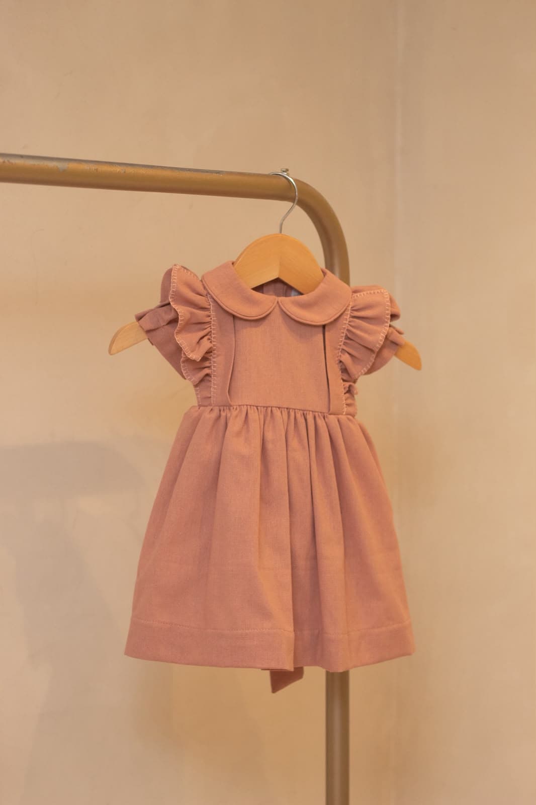 Vestido Linho — rosa seco